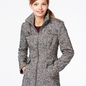 Nautica Zip-Front Tweed Peacoat